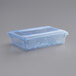 A blue Carlisle StorPlus plastic food storage box with a lid and drain tray.