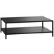 A black Flash Furniture outdoor coffee table with 2 shelves.