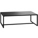 A black rectangular Flash Furniture outdoor coffee table with metal legs.