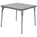 A gray square Flash Furniture kids folding table with legs.