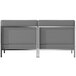 A grey Flash Furniture Hercules lounge bench with a metal frame.