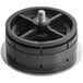 A black plastic wheel with a screw on top, the Guardian Drain Lock for floor sinks.