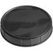 A black plastic lid for a 120 mm canister.
