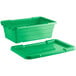 Choice 25" x 15" x 8" Green Meat Lug / Tote Box with Cover Main Thumbnail 4