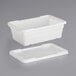 Choice 25" x 15" x 8" White Meat Lug / Tote Box with Cover Main Thumbnail 1