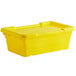 Choice 25" x 15" x 8" Yellow Meat Lug / Tote Box with Cover Main Thumbnail 3