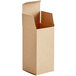 A brown cardboard Lavex reverse tuck carton with the lid open.