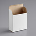 A white Lavex reverse tuck carton with the lid open.