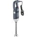 An AvaMix heavy-duty hand held immersion blender with a black and grey cord.