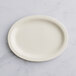 Choice 11" x 9" Ivory (American White) Narrow Rim Oval Stoneware Platter - 12/Case