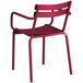 Lancaster Table & Seating Sangria Powder Coated Aluminum Outdoor Arm Chair Main Thumbnail 4