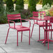 Lancaster Table & Seating Sangria Powder Coated Aluminum Outdoor Arm Chair Main Thumbnail 1