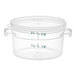 A Vigor translucent plastic food storage container with a translucent lid.