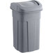A Toter slimline grey plastic trash can with a square lid.