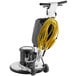 A Lavex floor machine with a yellow cable and solution tank.