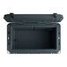 A grey plastic CaterGator outdoor cooler with a lid open.