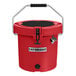 A red CaterGator outdoor cooler with a handle.