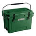 A CaterGator hunter green 20 qt outdoor cooler with a handle.