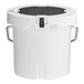 A white CaterGator outdoor cooler with a black lid and handle.