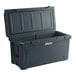 A large grey CaterGator outdoor cooler with the lid open.