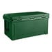 A CaterGator hunter green outdoor cooler with black handles.