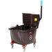 Lavex Janitorial 35 Qt. Brown Mop Bucket & Side Press Wringer Combo Main Thumbnail 3