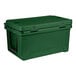 A hunter green CaterGator outdoor cooler with a handle.