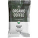 A bag of Crown Beverages Organic Breakfast Blend coffee with a white label.