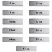 A group of rectangular stainless steel labels with black numbers.