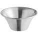An American Metalcraft stainless steel sauce cup with a flared rim on a white background.
