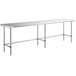 Regency 24" x 108" 16-Gauge 304 Stainless Steel Commercial Open Base Work Table Main Thumbnail 3