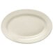 A white Libbey oval platter with a white rim.
