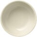 A close up of a Libbey Porcelana white nappie bowl.