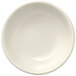 A Libbey Porcelana white porcelain bowl with a rolled edge on a white background.