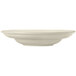 A Libbey Porcelain pasta bowl with a wide rim and rolled edge in cream white.