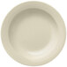 A Libbey Porcelana Cream white porcelain pasta bowl with a white rim.
