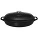 Chasseur 6.34 Qt. Black Enameled Cast Iron Oval Brazier / Casserole Dish with Cover by Arc Cardinal FN431 Main Thumbnail 1