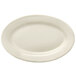 A white Libbey oval platter with a wide rim.