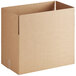 A Lavex cardboard shipping box with a cut out top.