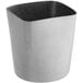 A Tablecraft stainless steel square fry cup with a stonewash finish.