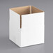 A white Lavex cardboard shipping box with a cut out top.