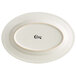 Choice 11 1/8" x 7 3/4" Ivory (American White) Wide Rim Rolled Edge Oval Stoneware Platter - 12/Case Main Thumbnail 4