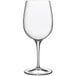 A close-up of a Luigi Bormioli Palace white wine glass with a long stem.