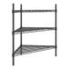 A black metal Regency wire shelving kit with three shelves.