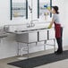 Regency 94" 16-Gauge Stainless Steel Three Compartment Commercial Sink with 2 Drainboards - 18" x 24" x 14" Bowls Main Thumbnail 1