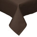 A brown Intedge square table cover on a table.