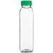 12 oz. Tall Square PET Clear Juice Bottle with Lid Main Thumbnail 2