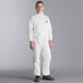 Malt Impact ProMax White Disposable Microporous Zipper Front Long Sleeve Coveralls with Elastic Wrists and Ankles Main Thumbnail 1