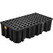 A black plastic Eagle Manufacturing drum pallet with a grid pattern.