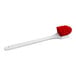 A red and white Lavex floating pot scrub brush with a red handle.